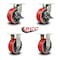 Service Caster 8'' Heavy Duty Red Poly on Cast Iron Wheel Caster Set 2 Brakes 2 Rigid, 4PK CRAN-SCC-KP92S830-PUR-RS-SLB-2-R-2 - alternate 6